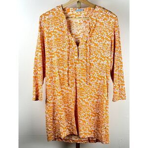 J. McLaughlin 3/4 Sleeve Cotton Blend Summer Dress Sz M EUC / SZ M /preppy /